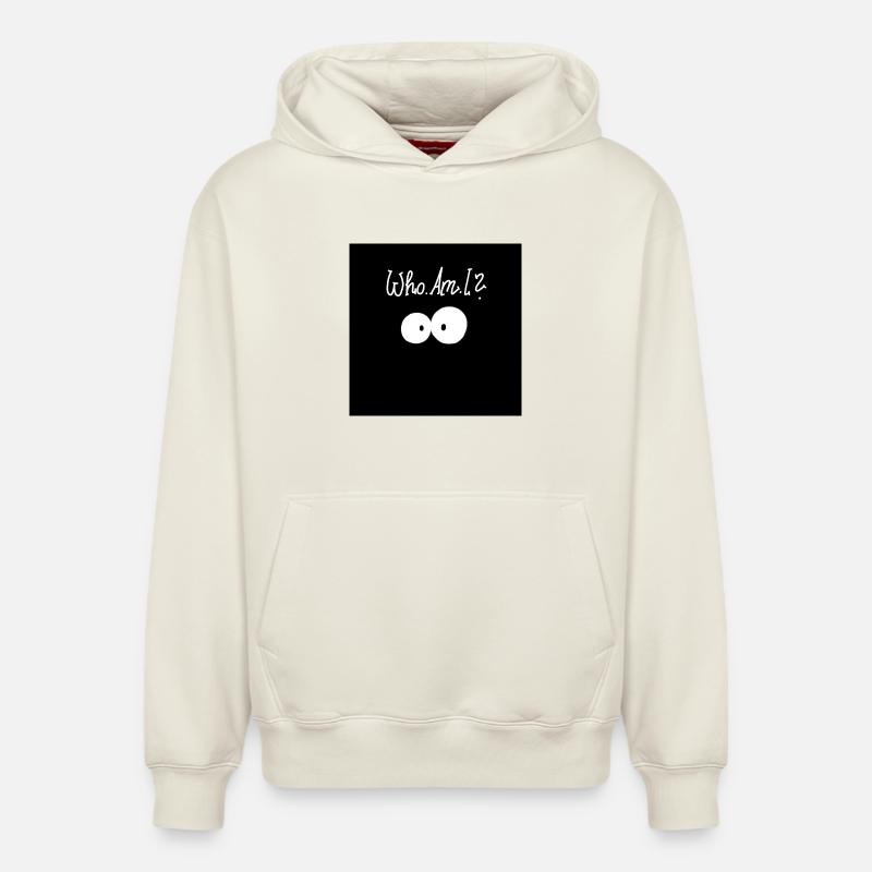 Wer bin ich? - Relaxed Unisex Organic Hoodie – von SPREAD - Naturweiß