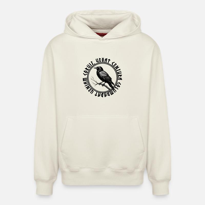Corbeau mystique - Sweat à capuche unisexe décontracté en coton biologique – de SPREAD - blanc cassé