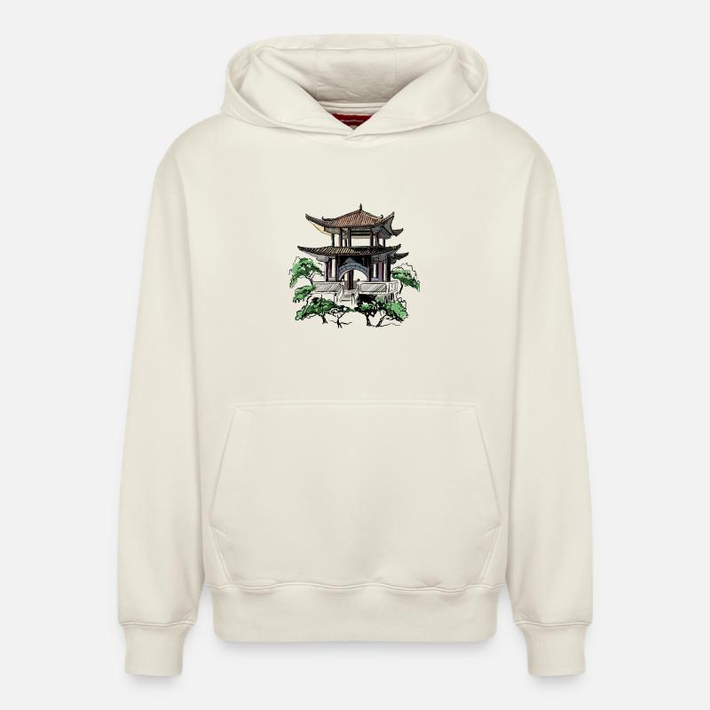 Pagode - Relaxed Unisex Organic Hoodie – von SPREAD - Naturweiß