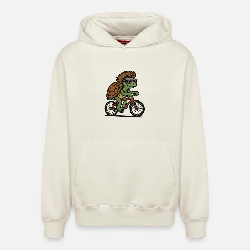 Vélo Tortue - Sweat à capuche unisexe décontracté en coton biologique – de SPREAD - blanc cassé