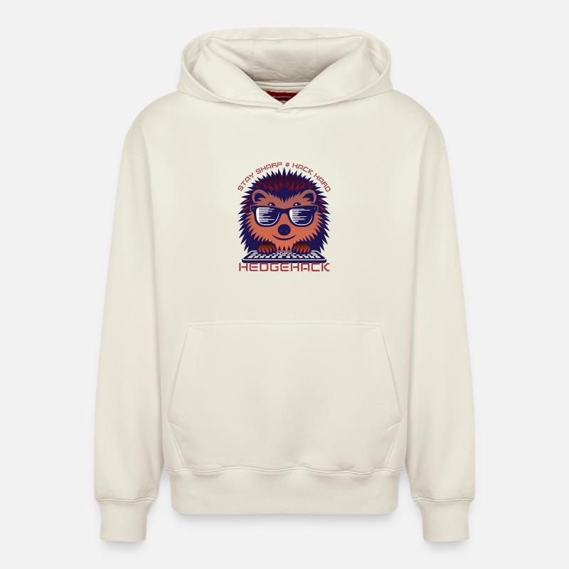 T-shirt Hérisson Coding Enthusiast - Sweat à capuche unisexe décontracté en coton biologique – de SPREAD - blanc cassé