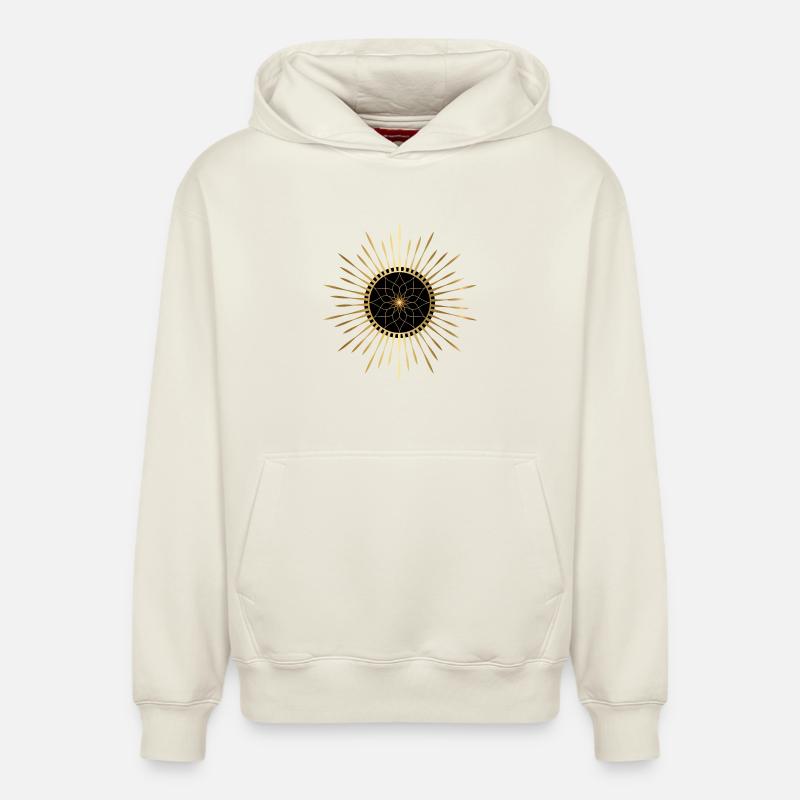 Mandala rayonnant - Sweat à capuche unisexe décontracté en coton biologique – de SPREAD - blanc cassé