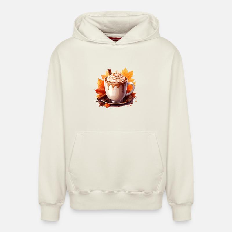 Cacao d'automne - Sweat à capuche unisexe décontracté en coton biologique – de SPREAD - blanc cassé