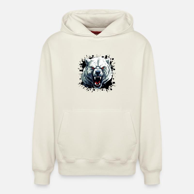 Polar Bär Eisbär - Relaxed Unisex Organic Hoodie – von SPREAD - Naturweiß