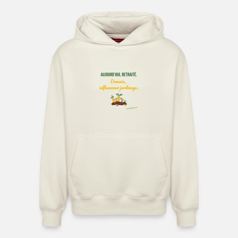 Humour retraité influenceur jardinage - Sweat à capuche unisexe décontracté en coton biologique – de SPREAD - blanc cassé
