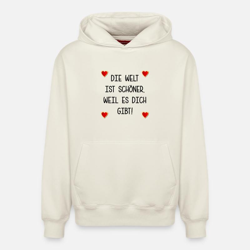 RELATION AMITIÉ DICTONS - Sweat à capuche unisexe décontracté en coton biologique – de SPREAD - blanc cassé