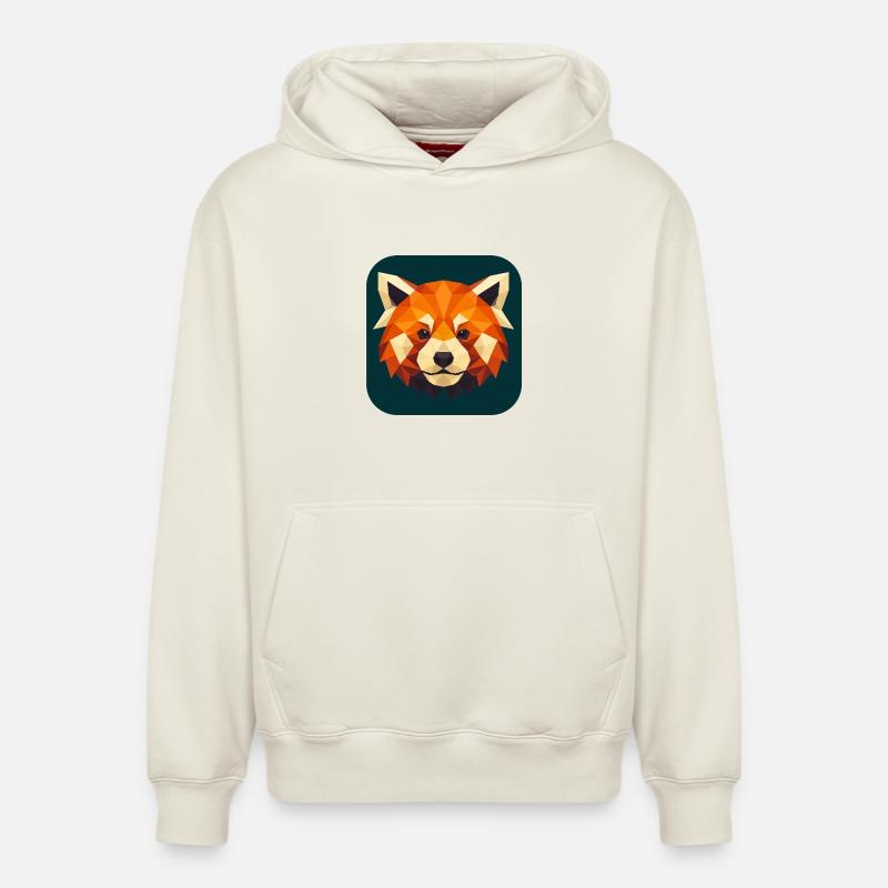 Roter Panda Kopf Low Poly - Relaxed Unisex Organic Hoodie – von SPREAD - Naturweiß