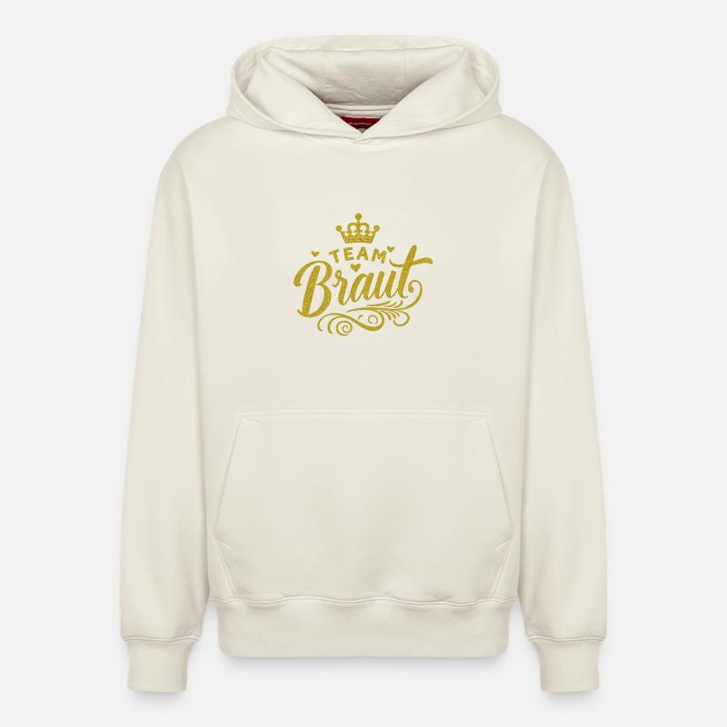 Équipe Bridal Gold Glitter - Sweat à capuche unisexe décontracté en coton biologique – de SPREAD - blanc cassé