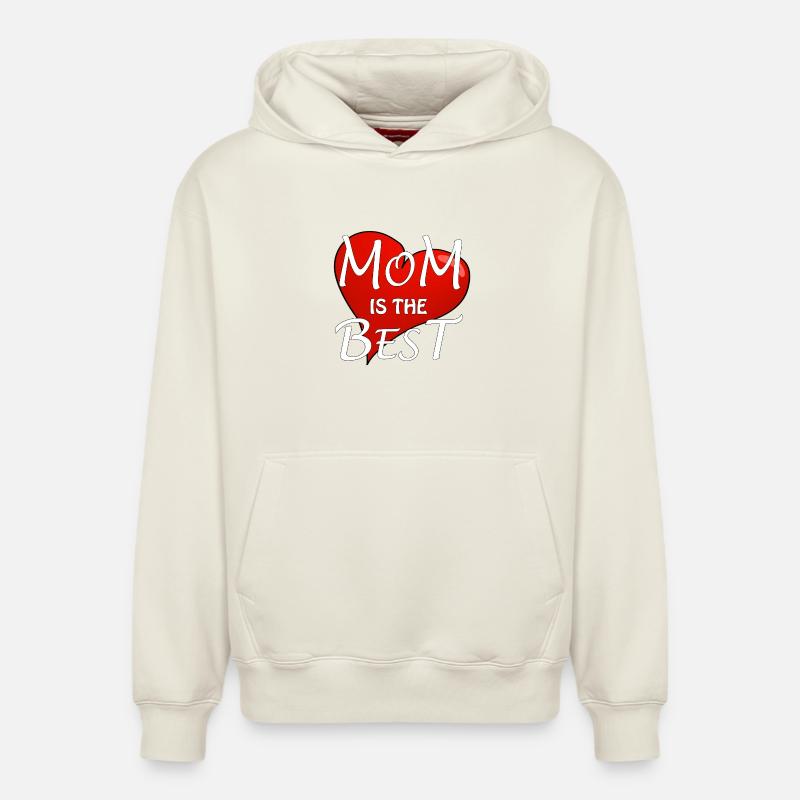 MAMAN EST LA MEILLEURE - Sweat à capuche unisexe décontracté en coton biologique – de SPREAD - blanc cassé