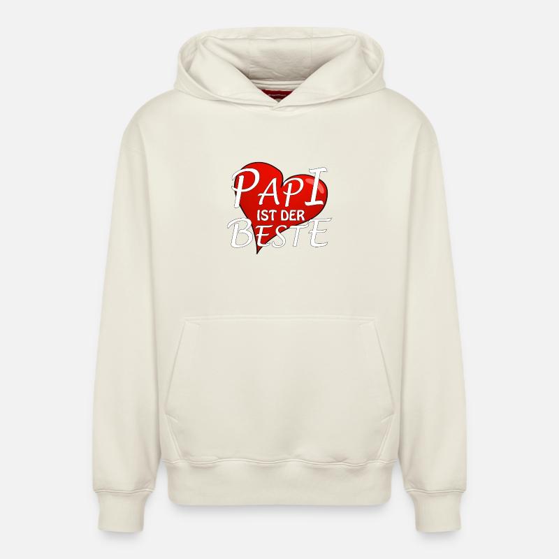 PAPA EST LE MEILLEUR - Sweat à capuche unisexe décontracté en coton biologique – de SPREAD - blanc cassé