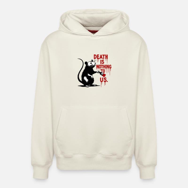 Ratte mit Blutschrift Todesbotschaft - Relaxed Unisex Organic Hoodie – von SPREAD - Naturweiß
