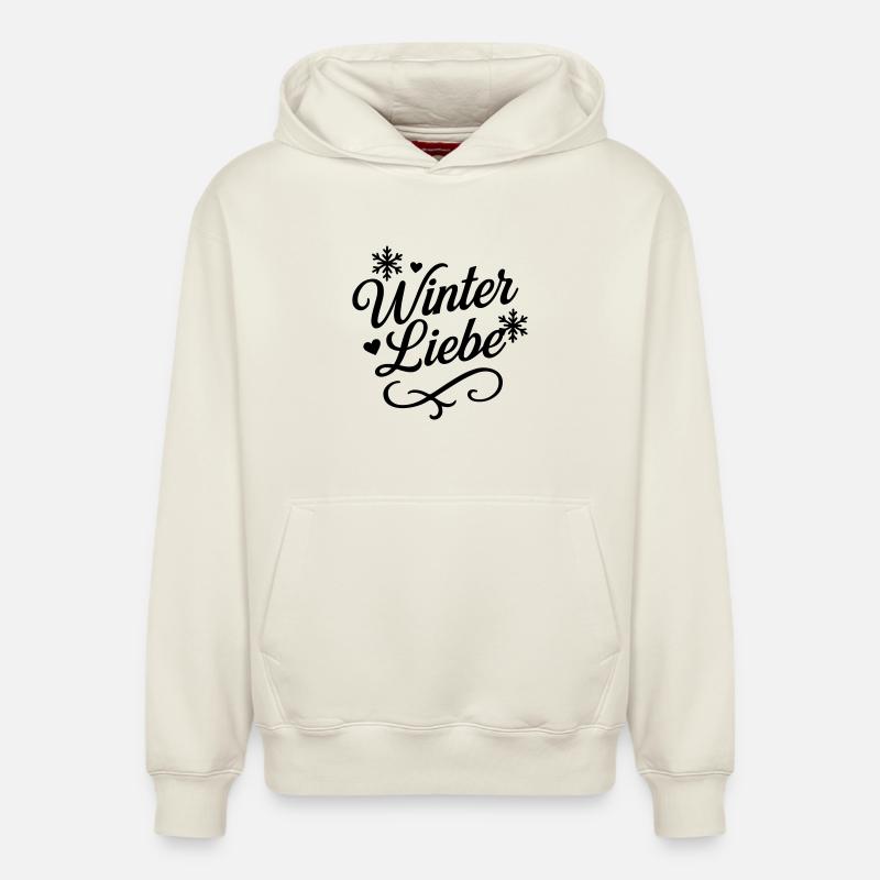 Dicton d’amour d’hiver - Sweat à capuche unisexe décontracté en coton biologique – de SPREAD - blanc cassé
