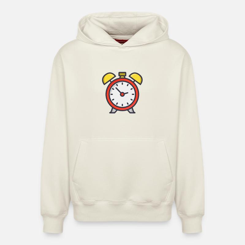 Wecker - Relaxed Unisex Organic Hoodie – von SPREAD - Naturweiß