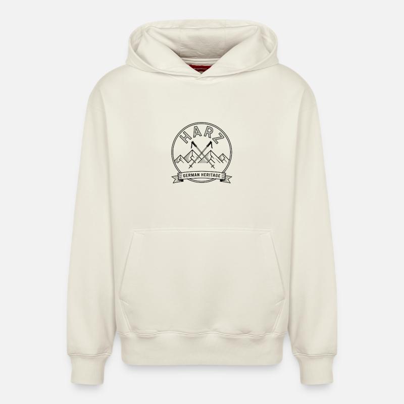 Harz - Souvenir Design - Sweat à capuche unisexe décontracté en coton biologique – de SPREAD - blanc cassé