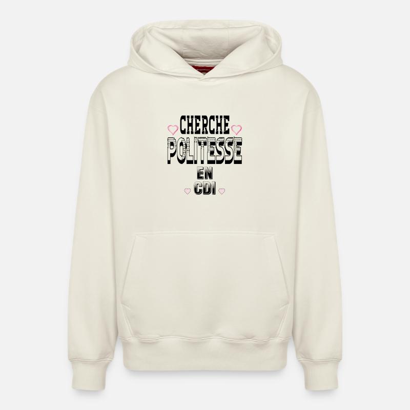 Cherche Politesse en CDI - Sweat à capuche unisexe décontracté en coton biologique – de SPREAD - blanc cassé
