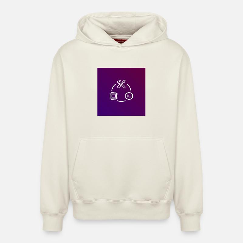 TechKreis Chip Code Tool - Relaxed Unisex Organic Hoodie – by SPREAD - off white
