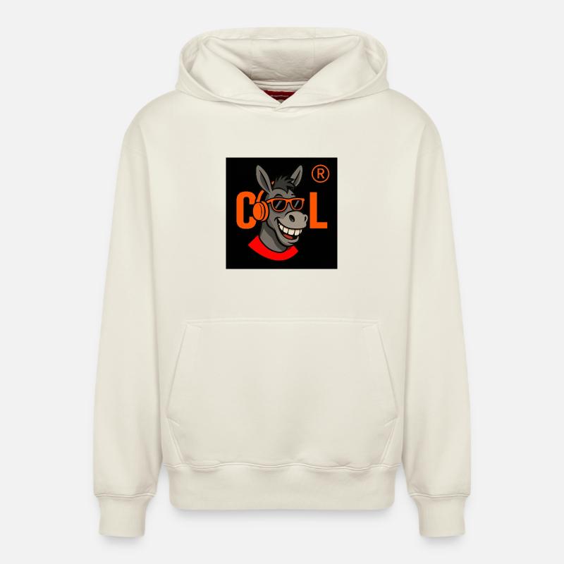 Cool Donkey DJ Logo - Sweat à capuche unisexe décontracté en coton biologique – de SPREAD - blanc cassé