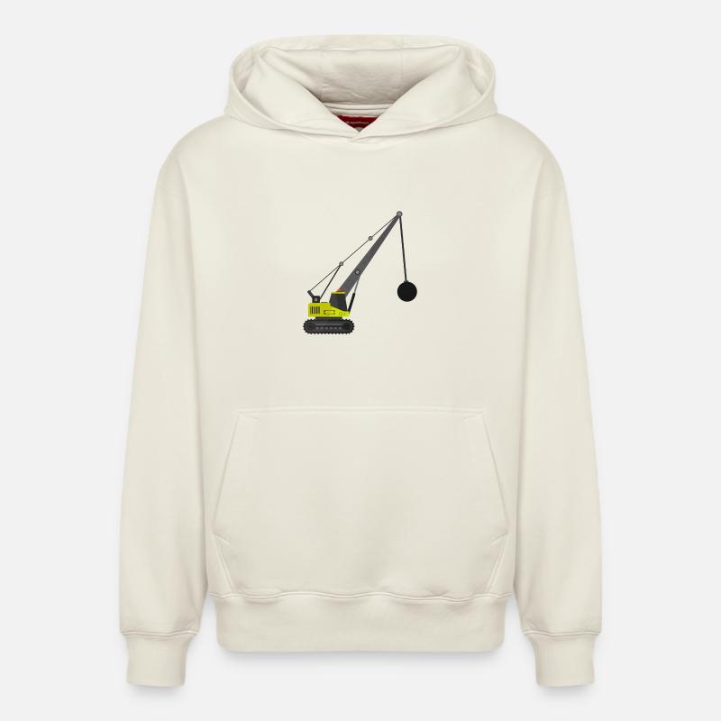 Grue à billes de démolition - Sweat à capuche unisexe décontracté en coton biologique – de SPREAD - blanc cassé