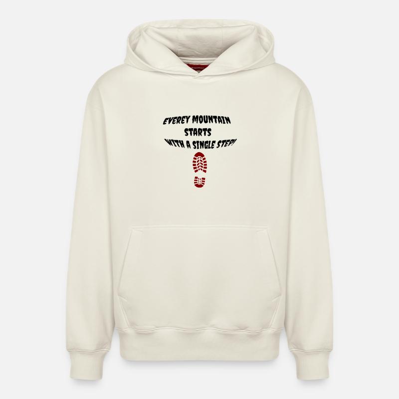 first_step - Relaxed Unisex Organic Hoodie – von SPREAD - Naturweiß