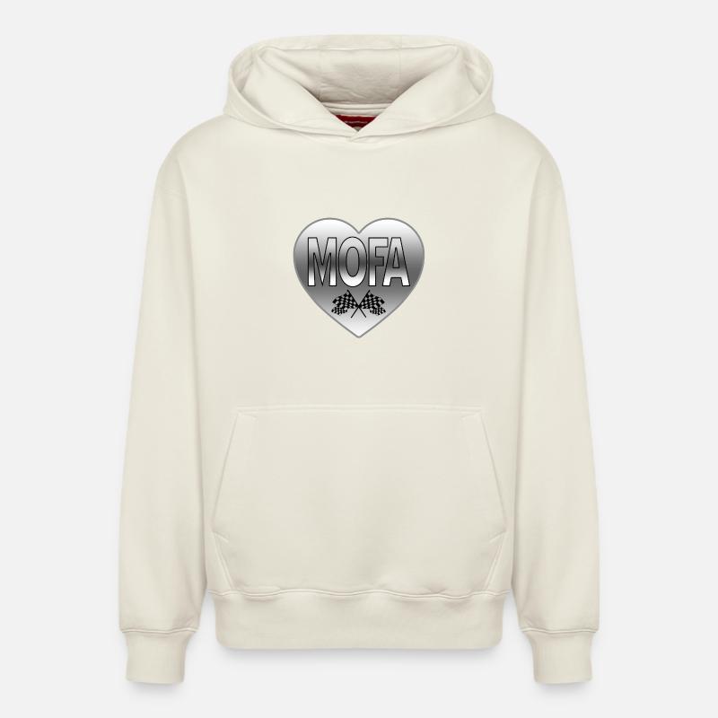 Mobylette - Sweat à capuche unisexe décontracté en coton biologique – de SPREAD - blanc cassé