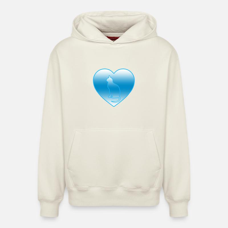 Chat - Sweat à capuche unisexe décontracté en coton biologique – de SPREAD - blanc cassé
