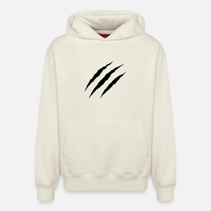 Wolf Scratch - Relaxed Unisex Organic Hoodie – von SPREAD - Naturweiß