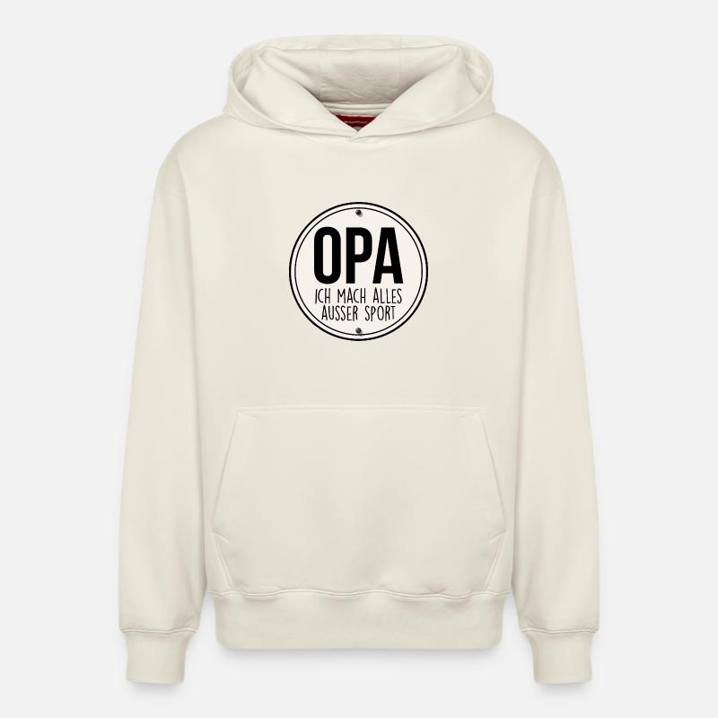 Cadeau de grand-père Papy - Sweat à capuche unisexe décontracté en coton biologique – de SPREAD - blanc cassé