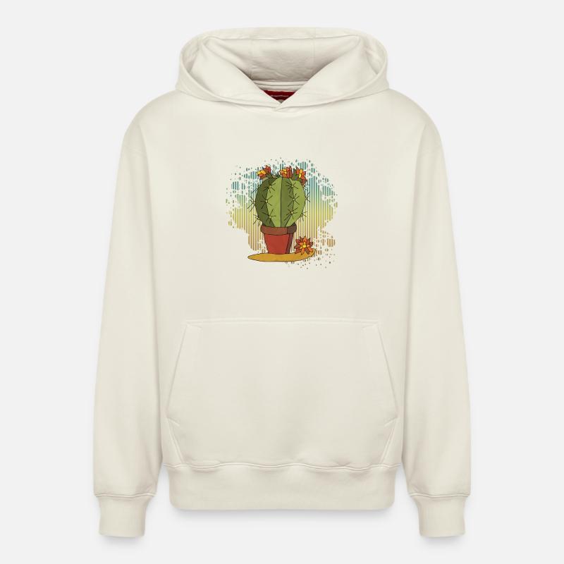 Fleur - Sweat à capuche unisexe décontracté en coton biologique – de SPREAD - blanc cassé