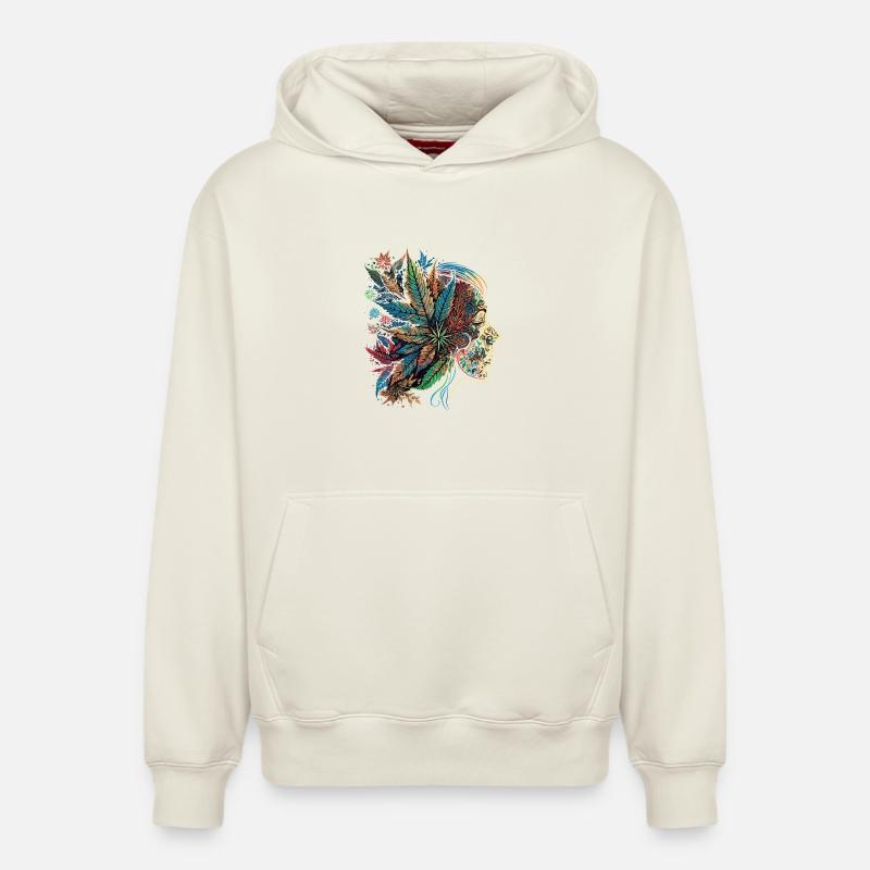 Silhouette psychédélique Blatten - Sweat à capuche unisexe décontracté en coton biologique – de SPREAD - blanc cassé