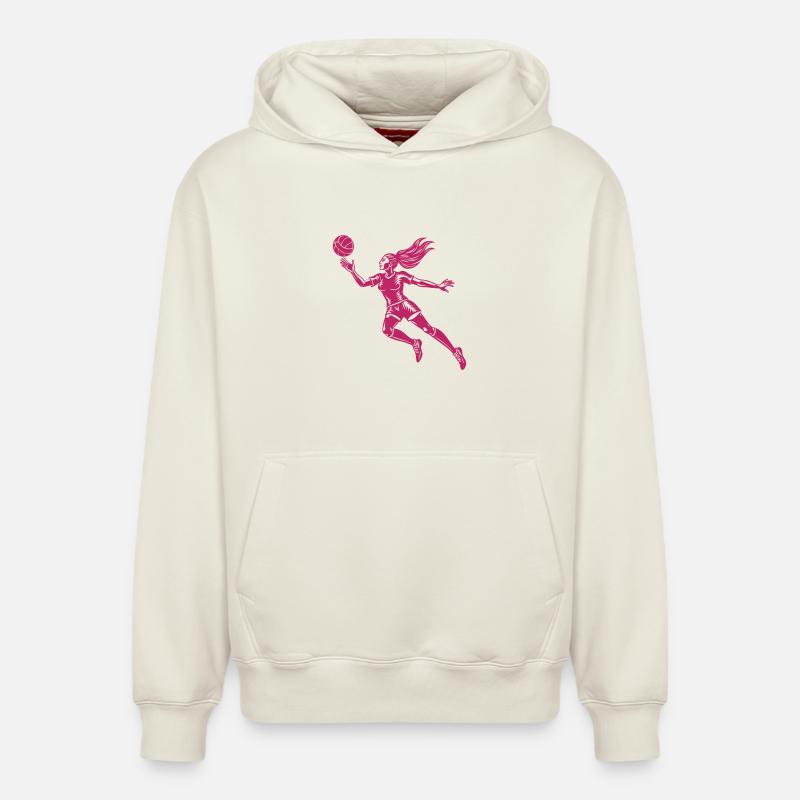 Joueuse de volley-ball - Sweat à capuche unisexe décontracté en coton biologique – de SPREAD - blanc cassé