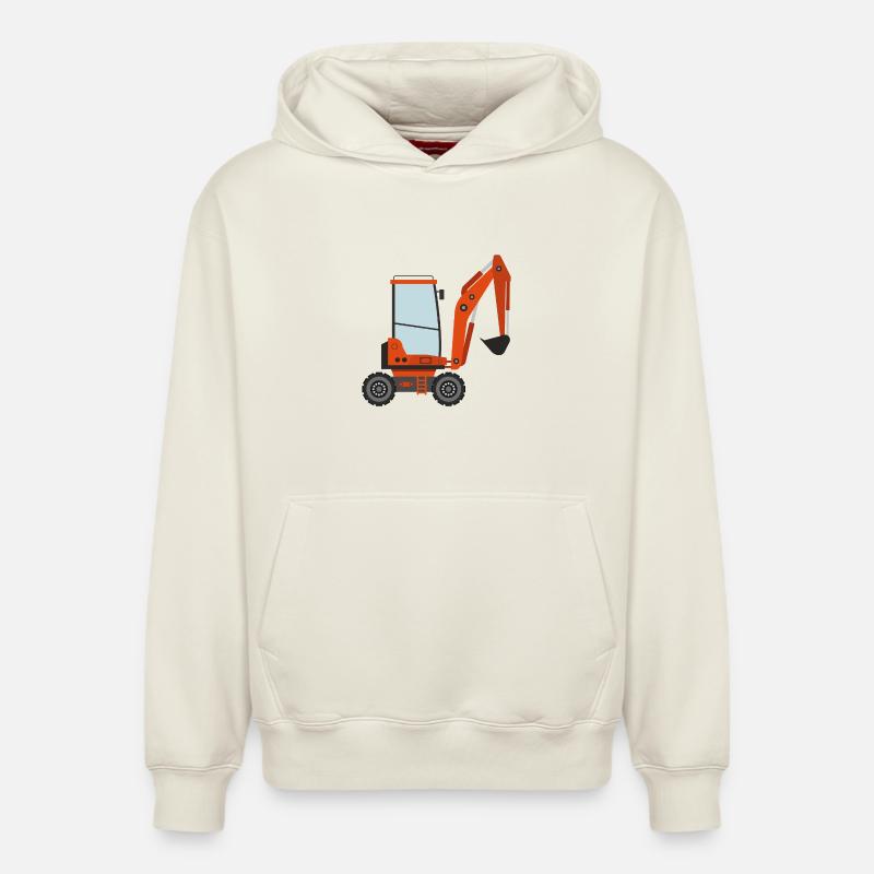 Excavatrice - Sweat à capuche unisexe décontracté en coton biologique – de SPREAD - blanc cassé