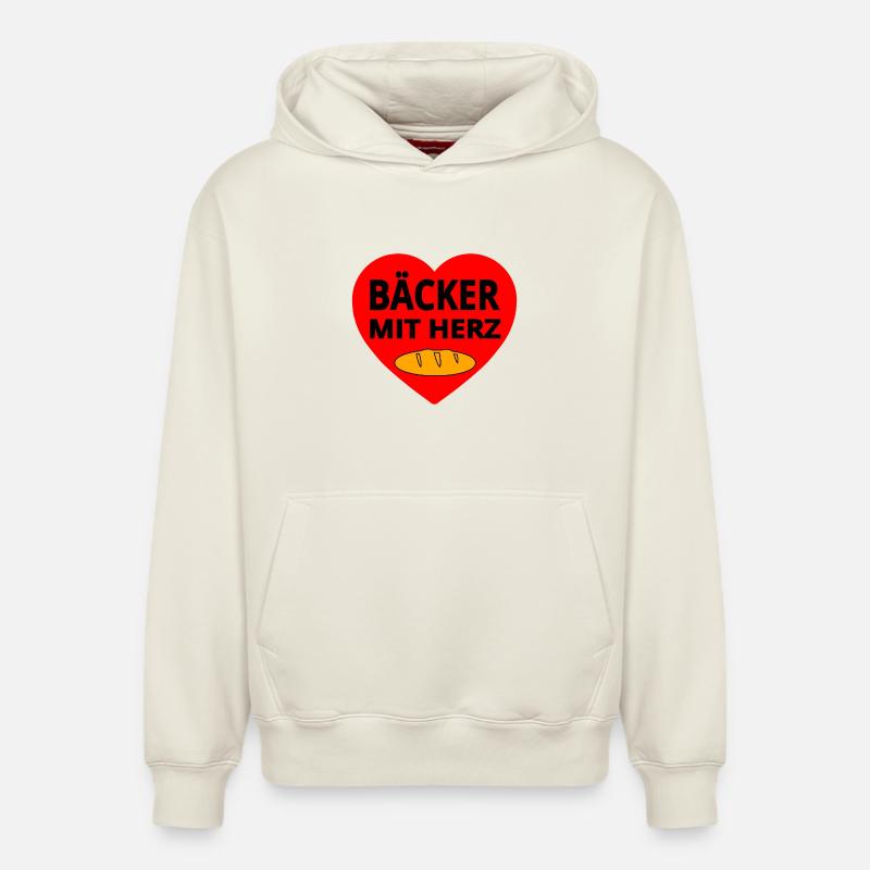 Boulanger - Sweat à capuche unisexe décontracté en coton biologique – de SPREAD - blanc cassé