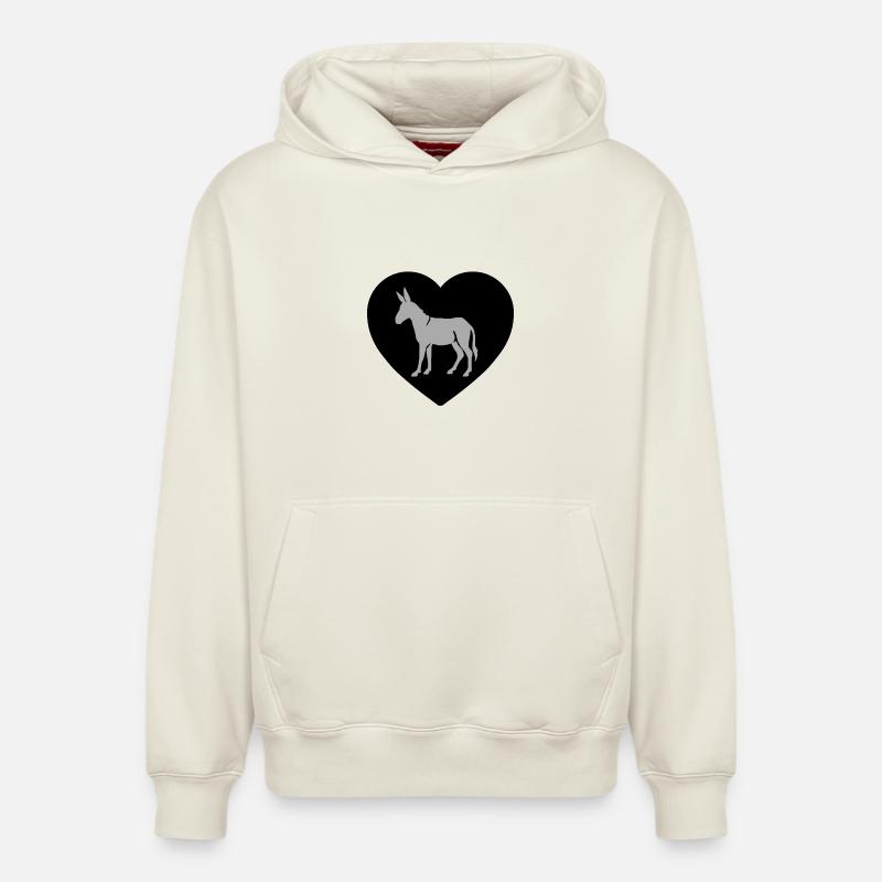 âne - Sweat à capuche unisexe décontracté en coton biologique – de SPREAD - blanc cassé
