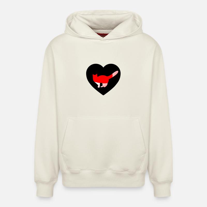 Chat - Sweat à capuche unisexe décontracté en coton biologique – de SPREAD - blanc cassé
