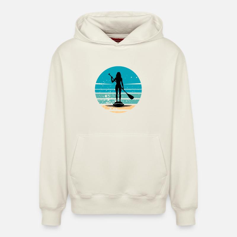 Paddle Paddle - Sweat à capuche unisexe décontracté en coton biologique – de SPREAD - blanc cassé