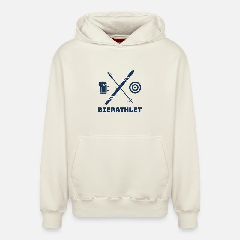 ATHLÈTE DE LA BIÈRE - Sweat à capuche unisexe décontracté en coton biologique – de SPREAD - blanc cassé