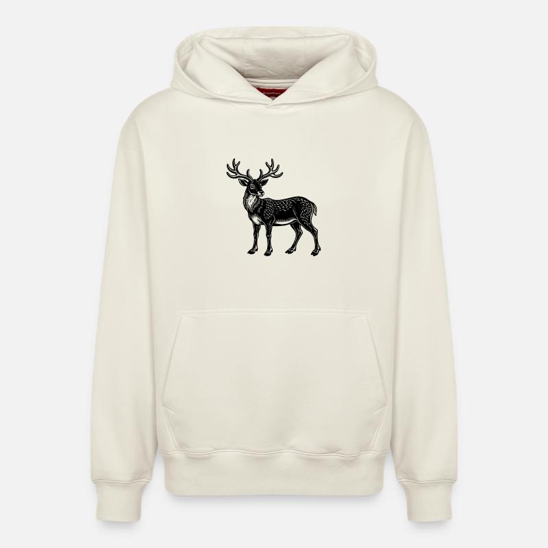 Renne - Sweat à capuche unisexe décontracté en coton biologique – de SPREAD - blanc cassé