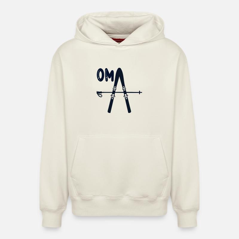 Granny Skiing Ski - Sweat à capuche unisexe décontracté en coton biologique – de SPREAD - blanc cassé
