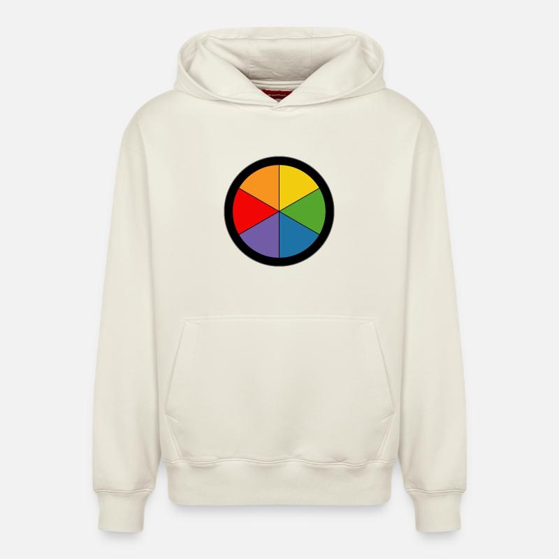 Roue des couleurs arc-en-ciel - Sweat à capuche unisexe décontracté en coton biologique – de SPREAD - blanc cassé