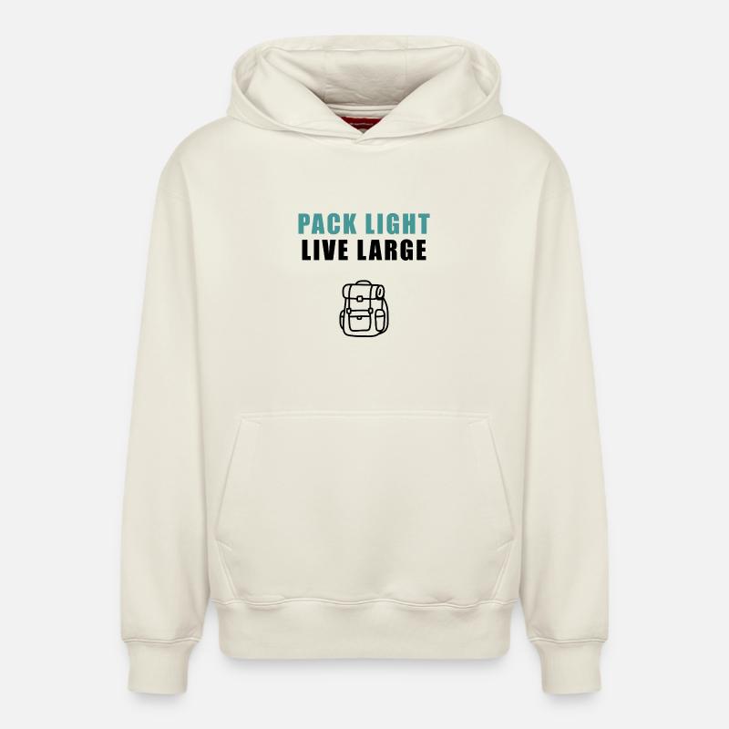 Pack Light Live Large Backpack - Relaxed Unisex Organic Hoodie – von SPREAD - Naturweiß