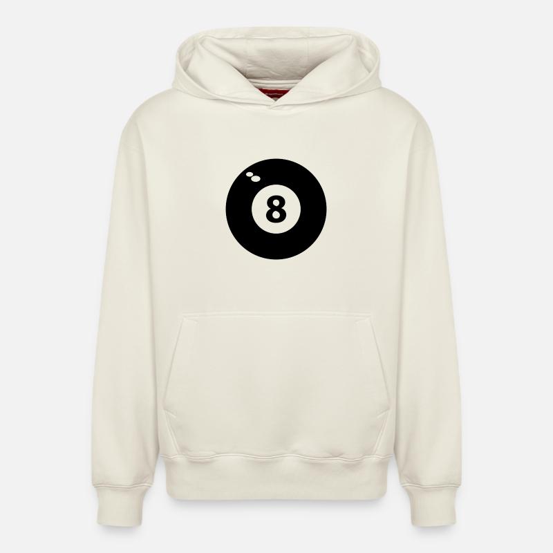 8 billiards noirs - Sweat à capuche unisexe décontracté en coton biologique – de SPREAD - blanc cassé