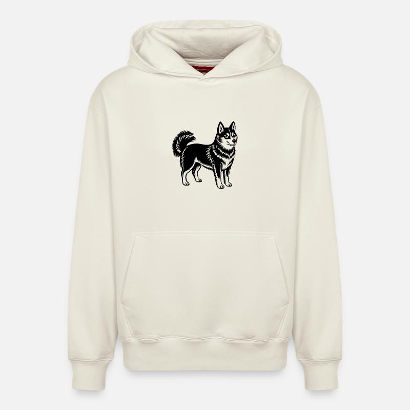 Klee kai de l’Alaska - Sweat à capuche unisexe décontracté en coton biologique – de SPREAD - blanc cassé