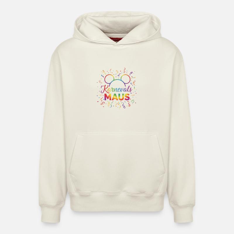 Souris de Carnaval - Sweat à capuche unisexe décontracté en coton biologique – de SPREAD - blanc cassé