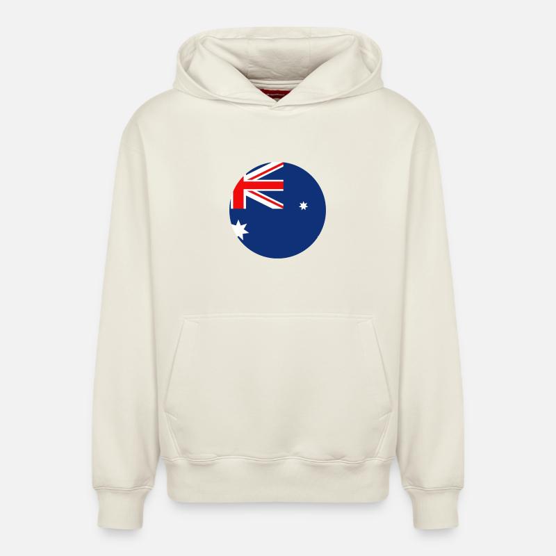 Manche du drapeau australien - Sweat à capuche unisexe décontracté en coton biologique – de SPREAD - blanc cassé