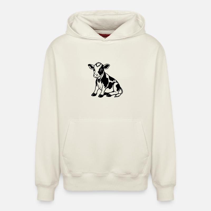 Bébé vache - Sweat à capuche unisexe décontracté en coton biologique – de SPREAD - blanc cassé