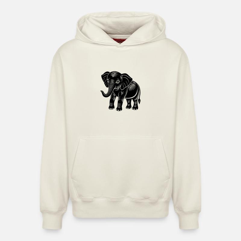 Bébé éléphant - Sweat à capuche unisexe décontracté en coton biologique – de SPREAD - blanc cassé