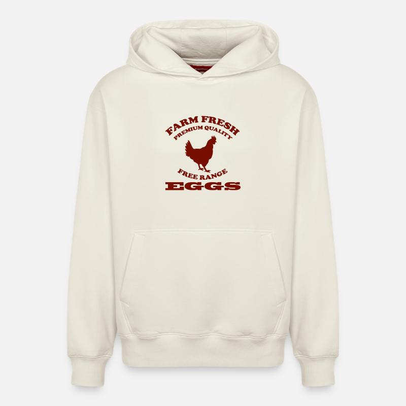Oeuf - Sweat à capuche unisexe décontracté en coton biologique – de SPREAD - blanc cassé