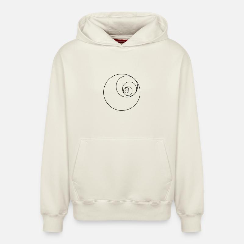 Cercle spiral de Fibonacci - Sweat à capuche unisexe décontracté en coton biologique – de SPREAD - blanc cassé