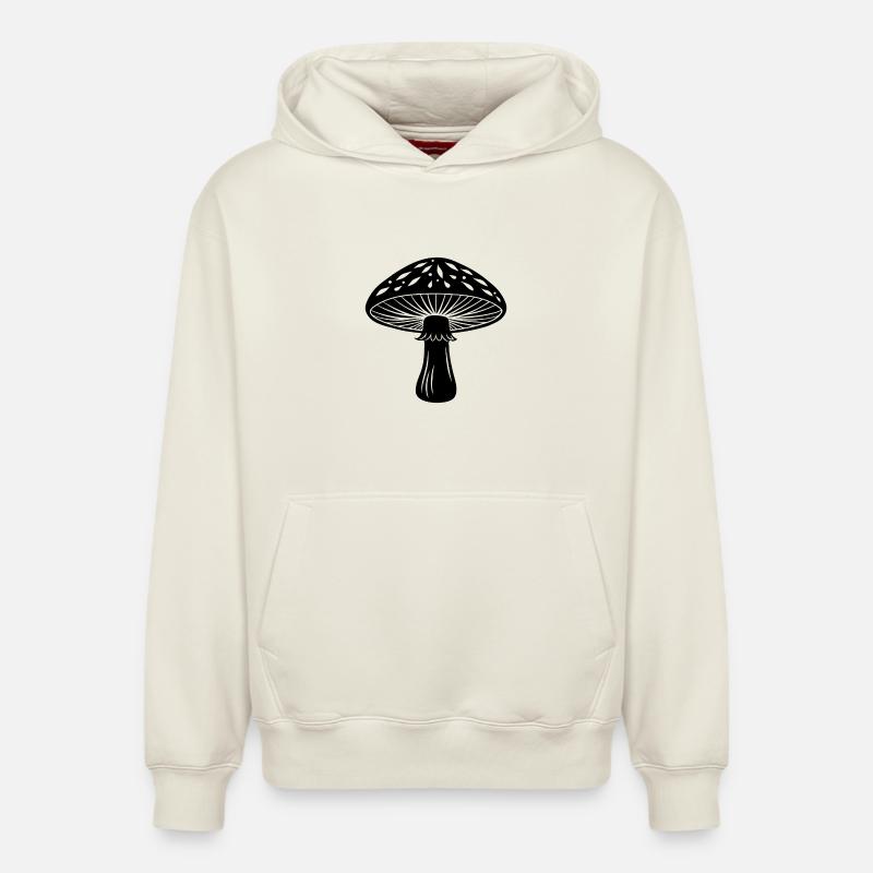 champignon - Sweat à capuche unisexe décontracté en coton biologique – de SPREAD - blanc cassé