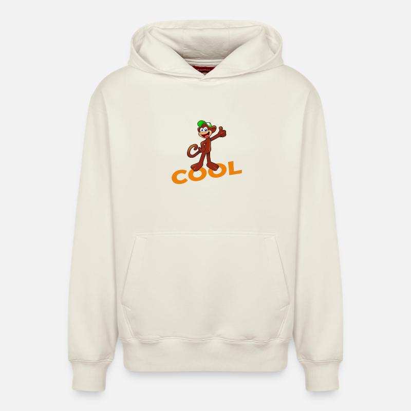 COOL MONKEY - Relaxed Unisex Organic Hoodie – von SPREAD - Naturweiß